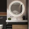 DELURA LED Round Backlit Mirror, Fashion Bathroom Decor Vanity Mirror with 3000K/4000K/6000K Adjustable, Smart Touch Button, Stepless Dimmable Lighted Makeup Mirror (Size : 80x80cm) view 1