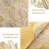 DJY Yellow Paisley Quilt Set Queen Size Boho Quilt Bedspread Set 3 Pieces, Soft Lightweight Paisley Floral Pattern Coverlet Bedding Set for All Season, 96''x90'' view 4