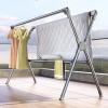 Aluminium Folding Drying Rack,Foldable Laundry Clothes Drying Rack Stand,Double Pole Drying Clothes RackBottom Mesh Tray StorageFor Drying Clothes Towels Bed LinenX-Shape Floor Drying Rack ( Color view 1