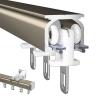 Curtain Track Glider Rail, Curtain Rail With Mute Rollers, Aluminum Ceiling Curtain Track,Heavy Duty Curtain Track System, Shower Curtains Room Divider, Straight Curtain Track ( Color : Champagne (Sid view 1