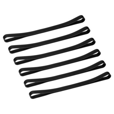 uxcell Towel Bands 6 Pack, Rubber Towel Clips for Storage Towels Books Blanket Clothing Stretchable Rubber Towel Bands, Black