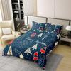 Erosebridal Cartoon Snowman Deer 100% Cotton Duvet Cover for Kids Boys Girls,Xmas Pine Tree Bedding Set,Merry Christmas Comforter Cover,Winter Festivals Bed Sets with 1 Pillowcase Breathable,Twin view 2