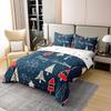 Erosebridal Cartoon Snowman Deer 100% Cotton Duvet Cover for Kids Boys Girls,Xmas Pine Tree Bedding Set,Merry Christmas Comforter Cover,Winter Festivals Bed Sets with 1 Pillowcase Breathable,Twin view 3