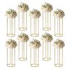 CNCEST 10pcs Wedding Table Flower Centerpieces, Tabletop Metal Flowers Floor Vases, 31.5inch High Vases Decor Geometric Tables Centerpieces for Birthday Party Reception(30x30x80cm) view 1