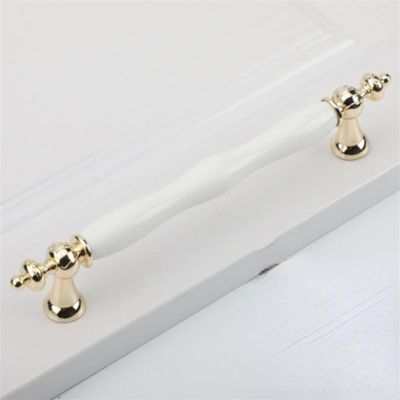 AOKLEY Simple White Gold Ceramic Handle Modern Simple Furniture Hardware Handle 1Pcs (Color : Z291-160mm)