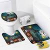 FBMLBRB Cute Gnomes Halloween 4 Pieces Shower Curtain Set,Cartoon Pumpkin Spooky Witch Ghost Horror Spider Web Bat Moon Non-Slip Rugs Toilet Lid Cover Bath Mat and Bathroom Curtain view 4