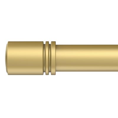 Box Space Curtain Rods for Windows 28 to 42 inches, 6/8 inch Diameter Adjustable Length End Cap Style Curtain Rod Set, Decorative Curtain Rod with Brackets - Gold
