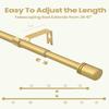 Box Space Curtain Rods for Windows 28 to 42 inches, 6/8 inch Diameter Adjustable Length End Cap Style Curtain Rod Set, Decorative Curtain Rod with Brackets - Gold view 4