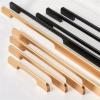 AOKLEY Modern Simple Aluminum Alloy Cabinet Door Handle Straight Bar Extended Door Handle Furniture Handle Door Hardware 1Pcs (Color : Black-160mm) view 1