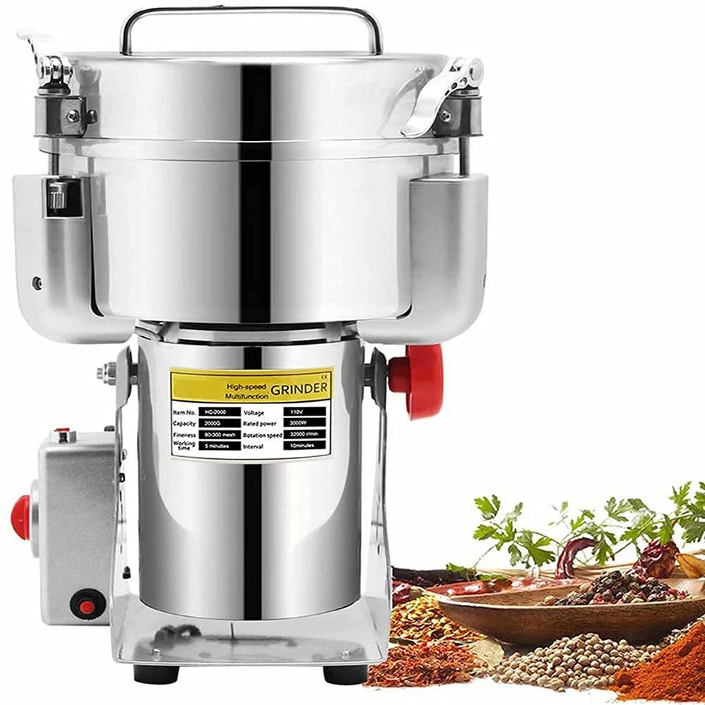 2000G Electric Grain Grinder Mill for Spice Herb Cereal Grain Corn Soybean Wheat