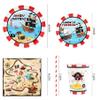 Recheel Pirate Birthday Party Supplies Decorations, Pirate Treasure Theme Paper Plates and Napkins Set with Cups and Straws for 24 Guests, 120 Pcs Disposable Party Dessert Dinnerwares view 2