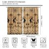 JanJCurt Southwestern Native Curtains, Navajo Ethnic Black Eagle Aztec Print Raven Bird Lizard Kokopelli with Flute Pattern Blackout Window Treatments for Living Room Bedroom, Brown Black 42x45 Inch view 2