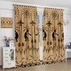 JanJCurt Southwestern Native Curtains, Navajo Ethnic Black Eagle Aztec Print Raven Bird Lizard Kokopelli with Flute Pattern Blackout Window Treatments for Living Room Bedroom, Brown Black 42x45 Inch view 4
