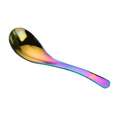 Spoons Stainless Steel Spoon,Spoon for Soup,Soup Spoons,Thickened Table Spoon Dinnerware for Home Kitchen and Restaurant Dishwasher Safe (Color : Multicolour, Size : 13.5cm*3.4cm)