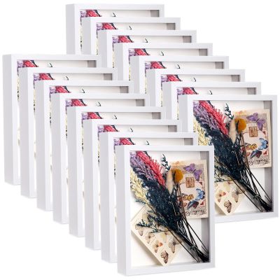 Ripeng 16 Pack Shadow Box Frame Display Case Picture Frame for Wedding Bouquet, Teacher Crafts, Photo, Ticket, Valentine, Mother Day, Medal, DIY Wall or Tabletop Gift(8 x 10 Inch,White)