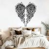 Large Angel Wings Metal Wall Art, Metal Angel Wings Wall Decor, Modern Minimalist Line Art, Feathers Sign, Guardian Artwork, Living Room, Bedroom Decor (47 x 20 in x 2pcs|120 x 51.5 cm x 2pcs, White) view 3
