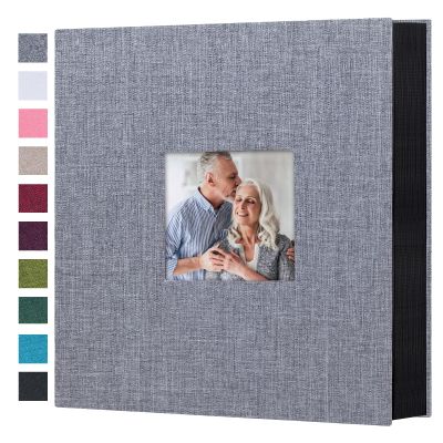 Mublalbum Photo Album 4x6 1000 Photos Linen Cover Large Picture Book Holds Horizontal and Vertical Pockets for Wedding Family Anniversary and Baby (Gray)
