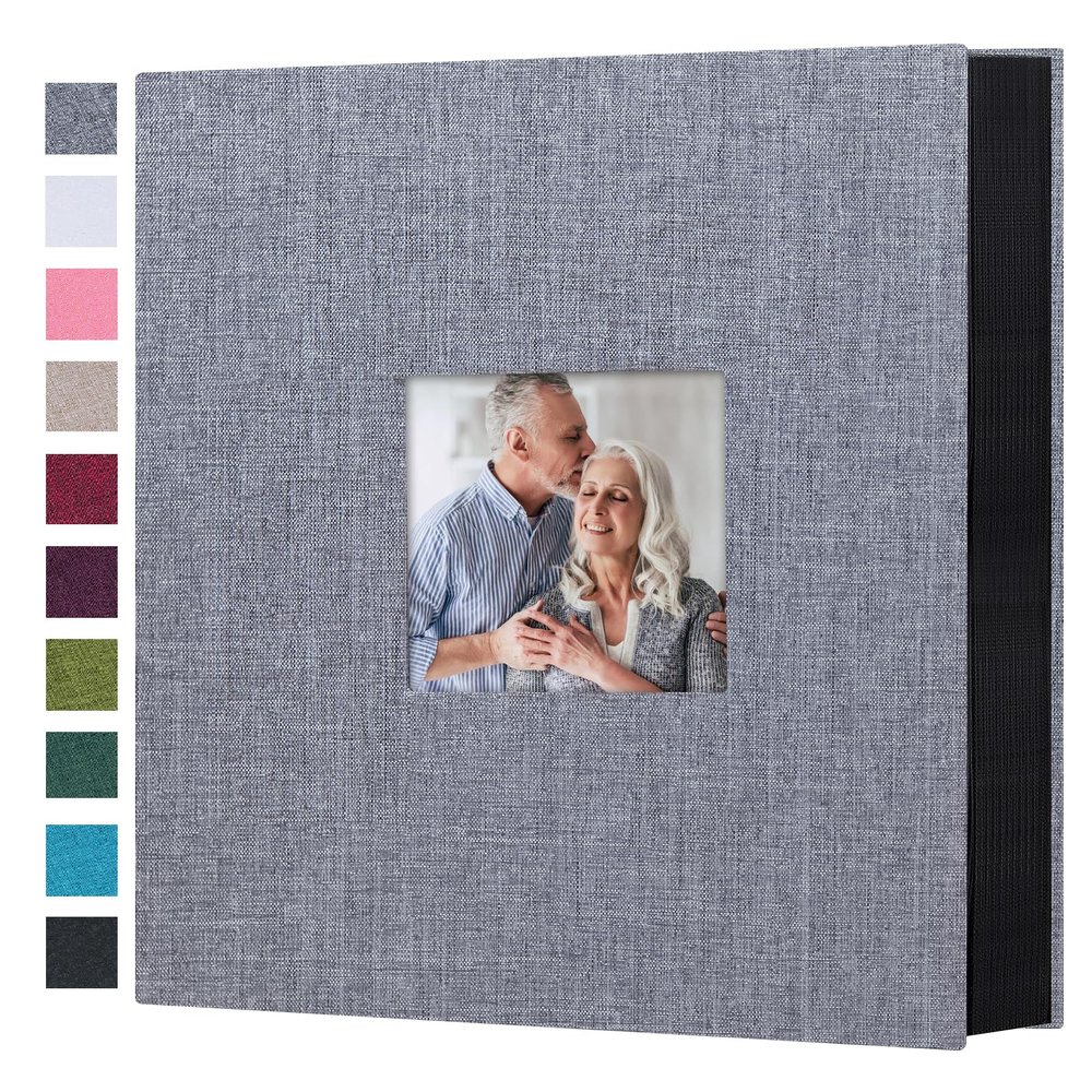Mublalbum Photo Album 4x6 1000 Photos Linen Cover Large Picture Book Holds Horizontal and Vertical Pockets for Wedding Family Anniversary and Baby (Gray)