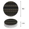 Christmas Coasters for Drinks Set of 4, Black Christmas White Snowflake Gold Stripe Ceramic Cup Mat, Absorbent Ceramic Stone Coasters with Cork Base for Coffee, Cups, Wooden Table, Home Decor 4 Inch view 2