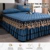 3-Pieces Bed Skirt Queen/Full/King Size Velvet Quilted Bedspread Set with 2 Pillow Shams 18Deep Dust Ruffle Drop 3-Side Dust Ruffle Drape Fitted Sheet for Bed Cover ( Color : #14 , Size : 180x220CM/7 view 2
