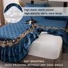 3-Pieces Bed Skirt Queen/Full/King Size Velvet Quilted Bedspread Set with 2 Pillow Shams 18Deep Dust Ruffle Drop 3-Side Dust Ruffle Drape Fitted Sheet for Bed Cover ( Color : #14 , Size : 180x220CM/7 view 3