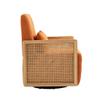 Opoiar Linen Accent Chair 360 Degree Swivel Barrel Club Chair, Leisure Arm Chair for Nursery, Hotel, Bedroom, Office, Lounge,Orange view 3