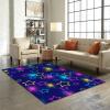 Neon Stars Kids Rug, Blue Background Non Slip Easy Care Decorative Rugs, Breathable Durable Carpet for Indoor Bedroom Living Room Sofa Office Floor Rug - 4 ft x 6 ft view 4