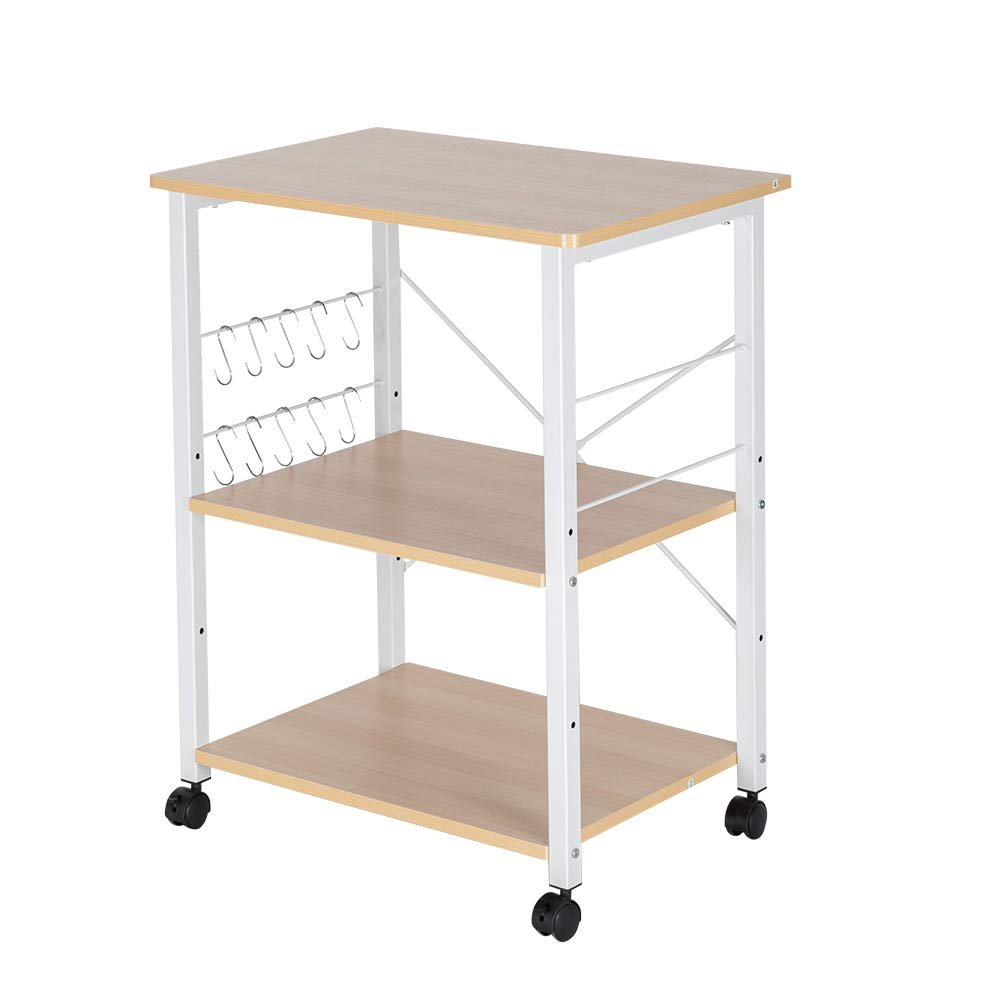 Rolling Cart,Shelving Units and Storage for Garage, Kitchen Storage Cart Art Cart Craft Organizer for Office, Home,Classroom,Shelf with Hooks Kitchen Rack Utility Stand Movable Cart Workstation Shelf