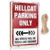 Funny Porch Decor Hellcat Parking Only Wooden Sign Rustic Wood Sign Outside Decor (Size : 20X30CM) view 1