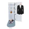 LyeXD Wall-Mounted Ironing Board Cabinet, Foldable Ironing Storage Station w/Built-in Ironing Board, Mirror & Folding Support Leg,White Ironing Board Cabinet Storage Station for Home, Apartment view 1