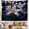 BaoNews Lily Garden Tapestry,Beautiful Woman Grey Rose Light Pink Inspirational Large Wall Hanging Polyester Tablecloths Tapestry Bedroom Room Living Room Dorm 39.4 x 59.1 Inches view 1