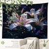 BaoNews Lily Garden Tapestry,Beautiful Woman Grey Rose Light Pink Inspirational Large Wall Hanging Polyester Tablecloths Tapestry Bedroom Room Living Room Dorm 39.4 x 59.1 Inches view 3
