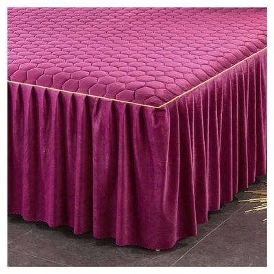 3-Pieces Bed Skirt Queen/Full/King Size Velvet Quilted Bedspread Set with 2 Pillow Shams 18Deep Dust Ruffle Drop 3-Side Dust Ruffle Drape Fitted Sheet for Bed Cover ( Color : #4 , Size : 200x220CM/79