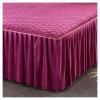 3-Pieces Bed Skirt Queen/Full/King Size Velvet Quilted Bedspread Set with 2 Pillow Shams 18Deep Dust Ruffle Drop 3-Side Dust Ruffle Drape Fitted Sheet for Bed Cover ( Color : #4 , Size : 200x220CM/79 view 1
