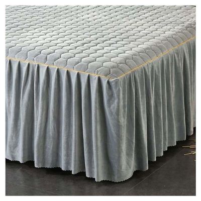 3-Pieces Bed Skirt Queen/Full/King Size Velvet Quilted Bedspread Set with 2 Pillow Shams 18Deep Dust Ruffle Drop 3-Side Dust Ruffle Drape Fitted Sheet for Bed Cover ( Color : #3 , Size : 200x220CM/79