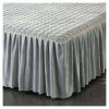 3-Pieces Bed Skirt Queen/Full/King Size Velvet Quilted Bedspread Set with 2 Pillow Shams 18Deep Dust Ruffle Drop 3-Side Dust Ruffle Drape Fitted Sheet for Bed Cover ( Color : #3 , Size : 200x220CM/79 view 1