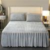 3-Pieces Bed Skirt Queen/Full/King Size Velvet Quilted Bedspread Set with 2 Pillow Shams 18Deep Dust Ruffle Drop 3-Side Dust Ruffle Drape Fitted Sheet for Bed Cover ( Color : #3 , Size : 200x220CM/79 view 2