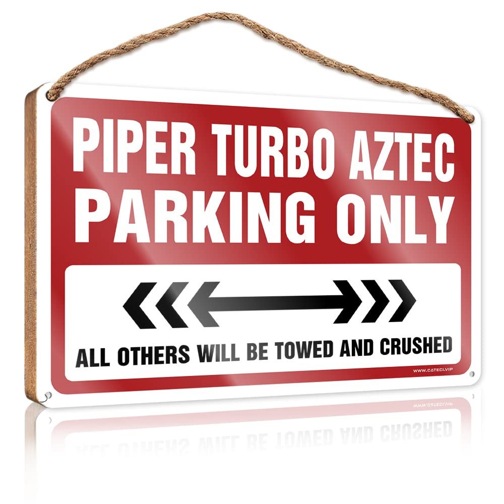 Farmhouse Signs Piper Turbo Aztec Parking Only Wooden Sign Posters For Boys Room Fall Door Decor (Size : 15X28CM)