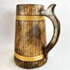 ANTIQUANA Handmade Wooden Beer Mug | Camping Travel Outdoor Mugs for Men | Tea Coffee Cup with Handle | Craft Tankard Drinking Stein view 1