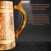 ANTIQUANA Handmade Wooden Beer Mug | Camping Travel Outdoor Mugs for Men | Tea Coffee Cup with Handle | Craft Tankard Drinking Stein view 2