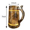 ANTIQUANA Handmade Wooden Beer Mug | Camping Travel Outdoor Mugs for Men | Tea Coffee Cup with Handle | Craft Tankard Drinking Stein view 3