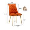 Clihome Velvet Dining Chairs Set of 2Orange Upholstered High Back Chairs for BedroomsLiving Room, Dining Room, KitchenModern Metal Chairs with Gold Handle and Gold Legs view 3