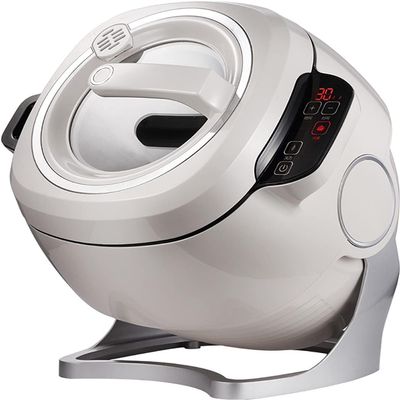 Intelligent Automatic Cooking Machine, 6L Intelligent Automatic Cooking Machine with 360 Rotating and 3D All-Round Heating, Adjustment 3 Gears Firepower and Pot Body, for Home Restaurant
