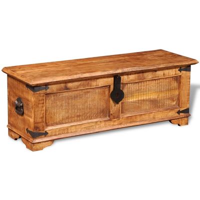 GOLINPEILO Wooden Storage Chest, Solid Wood Storage Chest Rustic Wood Treasure Box, Sturdy Large Storage Trunk for Living Room, Bedroom 43.3" x 13.8" x 15.7" -AA