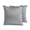 Fabric Mart Direct Plain Pillow Covers Silver Grey Pack of 2, 22"x22" (55x55 cm) Pillow Covers, Art Silk Plain, Solid Throw Pillowcase for Sofa, Solid Pattern Modern Style - Silver Gray Luxury view 1