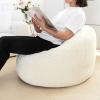 Bean Bag Chairs Cover No Filler Soft Washable Plush Fiber Adult Beanbag Chair Fuzzy Fur Cover Without Filling Cream Bean Bag Cover view 2