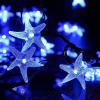 LIQS Solar Starfish String Lights, Waterproof 20ft 30 LED Starfish Fairy Lights with 2 Modes Starfish Christmas Lights for Garden Wedding Party and Holiday Decorations (15.7ft 20LED, Blue) view 1