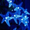 LIQS Solar Starfish String Lights, Waterproof 20ft 30 LED Starfish Fairy Lights with 2 Modes Starfish Christmas Lights for Garden Wedding Party and Holiday Decorations (15.7ft 20LED, Blue) view 2