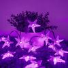 LIQS Solar Starfish String Lights, Waterproof 20ft 30 LED Starfish Fairy Lights with 2 Modes Starfish Christmas Lights for Garden Wedding Party and Holiday Decorations (15.7ft 20LED, Purple) view 2