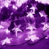 LIQS Solar Starfish String Lights, Waterproof 20ft 30 LED Starfish Fairy Lights with 2 Modes Starfish Christmas Lights for Garden Wedding Party and Holiday Decorations (15.7ft 20LED, Purple) view 4